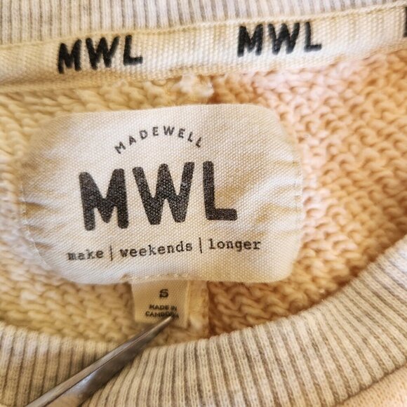 Madewell Mwl Women's Size Small Two Tone Colorblock Cropped Boxy Sweatshirt Logo - Picture 13 of 15